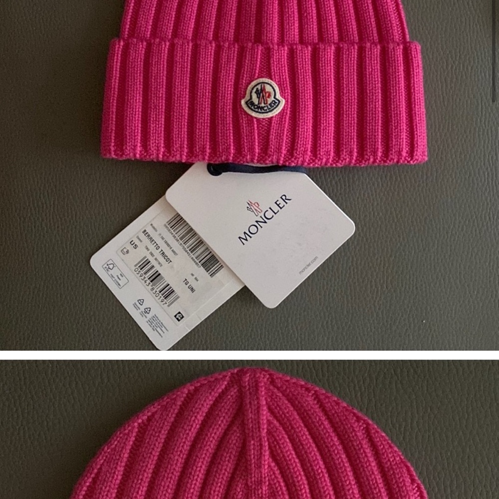 Monclear NWT pink fusia beanie - Picture 4 of 5